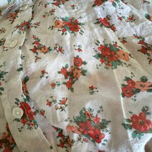 Sezane Pierro Shirt in Ditsy Orange Floral, Sz 34